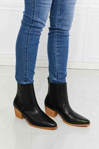 MMShoes Love the Journey Stacked Heel Chelsea Boot in Black - 1985 the VAULT Boutique