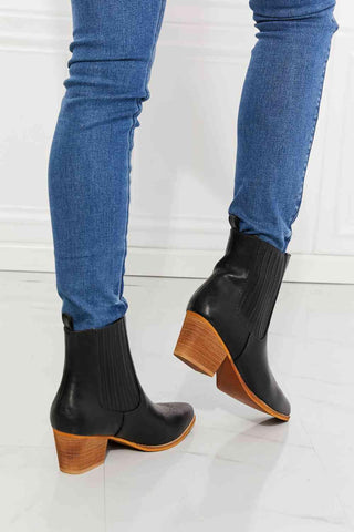 MMShoes Love the Journey Stacked Heel Chelsea Boot in Black - 1985 the VAULT Boutique