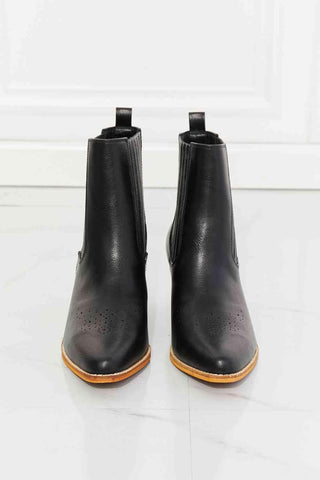 MMShoes Love the Journey Stacked Heel Chelsea Boot in Black - 1985 the VAULT Boutique