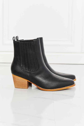 MMShoes Love the Journey Stacked Heel Chelsea Boot in Black - 1985 the VAULT Boutique