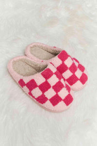 Melody Checkered Print Plush Slide Slippers - 1985 the VAULT Boutique