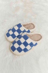 Melody Checkered Print Plush Slide Slippers - 1985 the VAULT Boutique