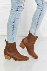 MMShoes Love the Journey Stacked Heel Chelsea Boot in Chestnut - 1985 the VAULT Boutique