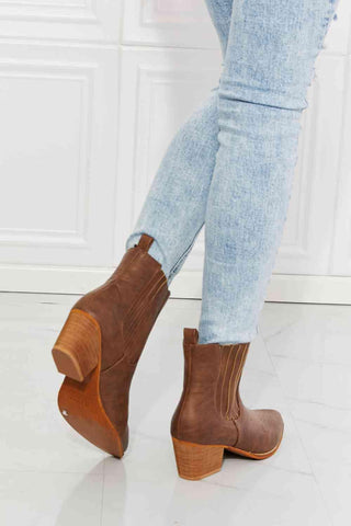 MMShoes Love the Journey Stacked Heel Chelsea Boot in Chestnut - 1985 the VAULT Boutique