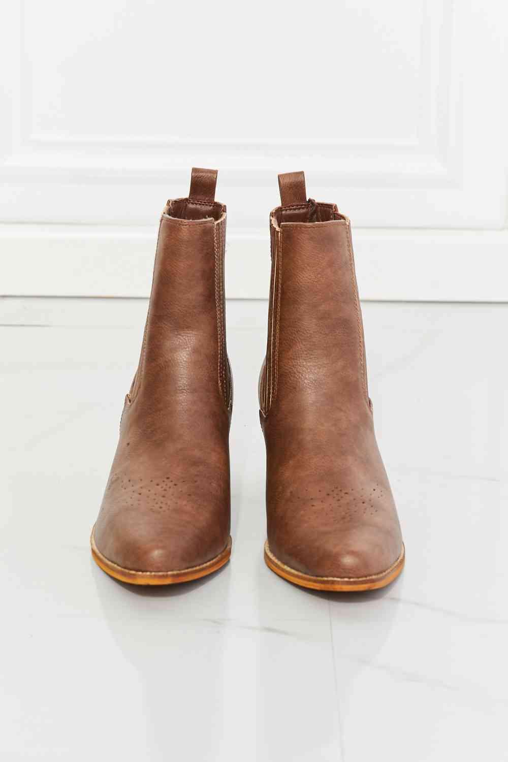 MMShoes Love the Journey Stacked Heel Chelsea Boot in Chestnut - 1985 the VAULT Boutique