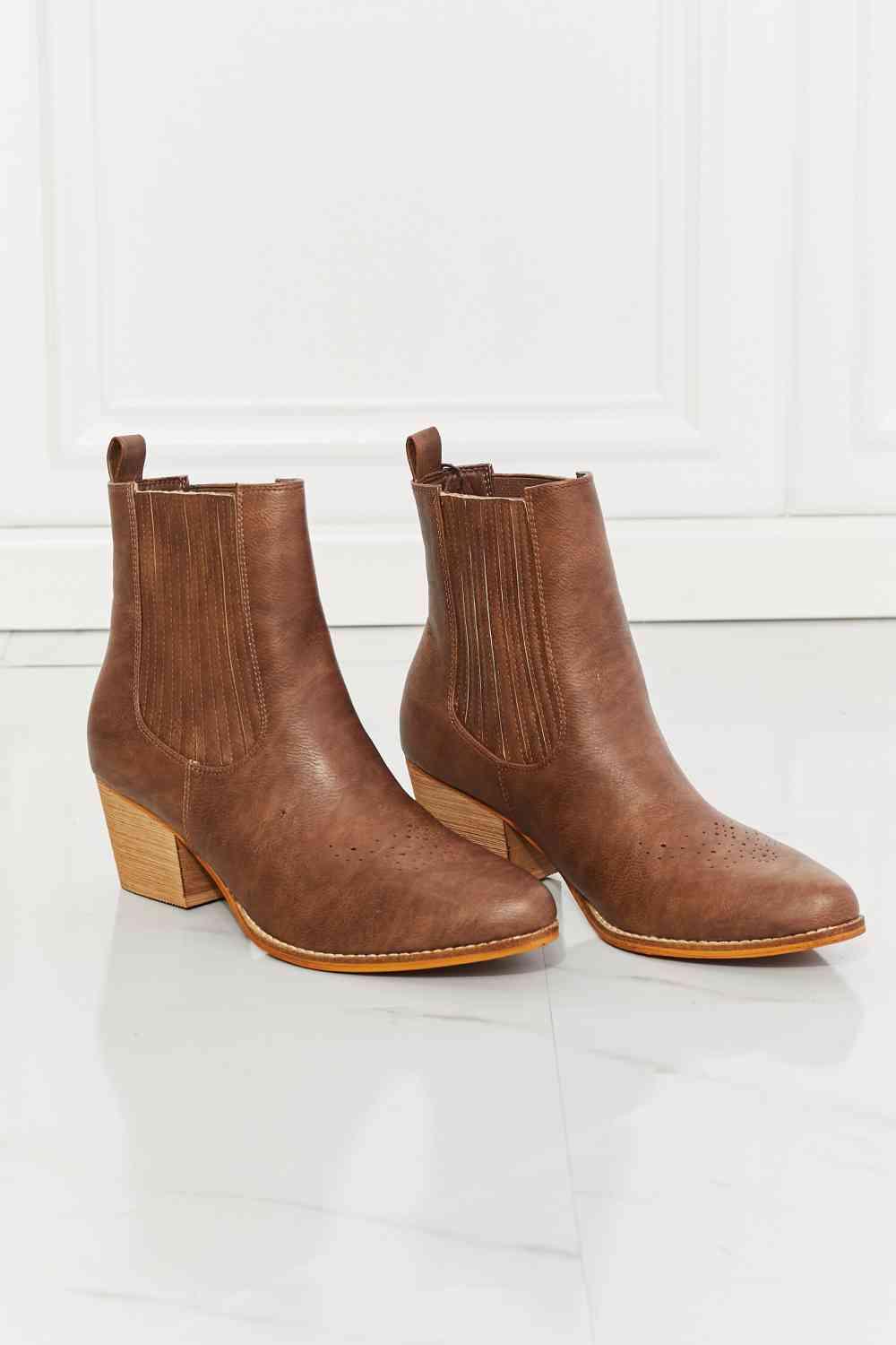 MMShoes Love the Journey Stacked Heel Chelsea Boot in Chestnut - 1985 the VAULT Boutique