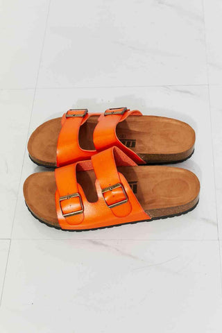 MMShoes Feeling Alive Double Banded Slide Sandals in Orange - 1985 the VAULT Boutique