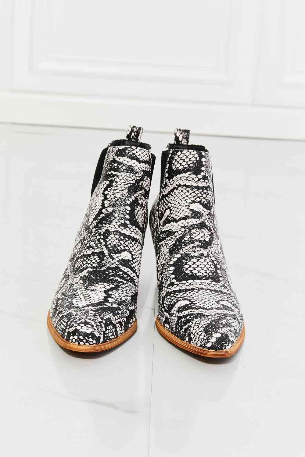 MMShoes Back At It Point Toe Bootie in Snakeskin - 1985 the VAULT Boutique