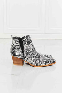 MMShoes Back At It Point Toe Bootie in Snakeskin - 1985 the VAULT Boutique