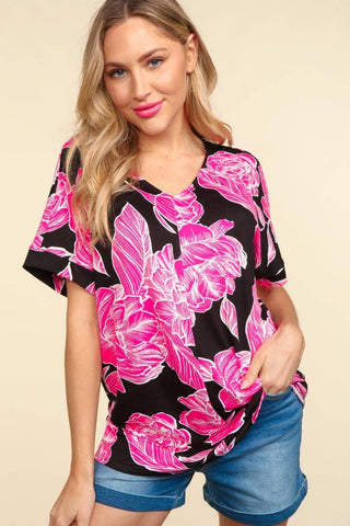 Haptics Floral Drop Shoulder T-Shirt - 1985 the VAULT Boutique