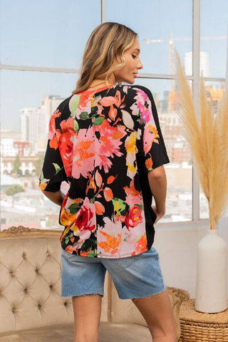 Sew In Love Full Size Floral Round Neck Short Sleeve T-Shirt - 1985 the VAULT Boutique