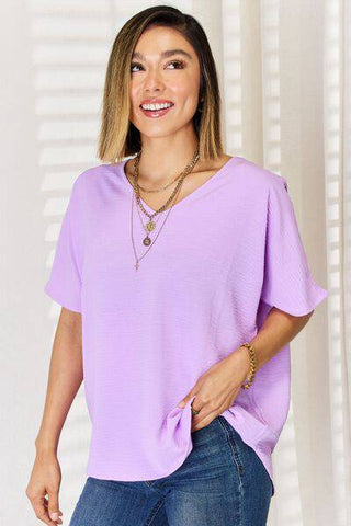 Zenana Texture Short Sleeve T-Shirt - 1985 the VAULT Boutique