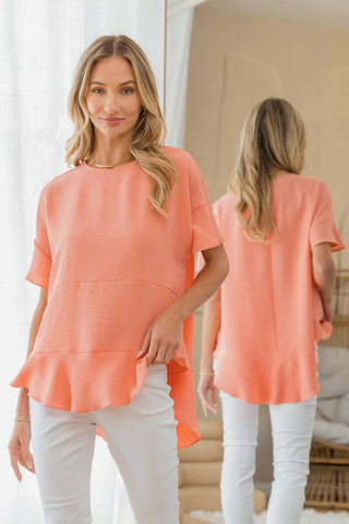 Sew In Love Round Neck Ruffled Top - 1985 the VAULT Boutique