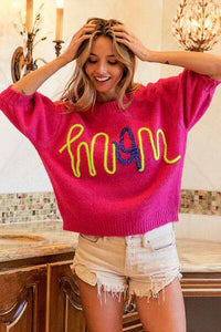 BiBi MOM Contrast Round Neck Sweater - 1985 the VAULT Boutique