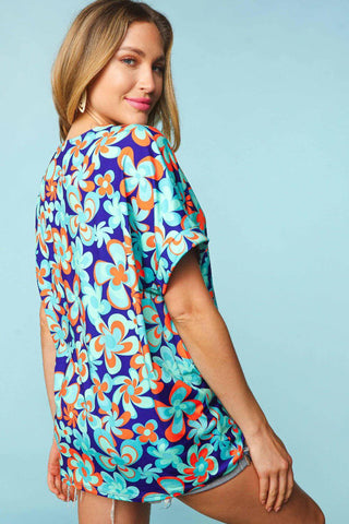 Haptics Floral Drop Shoulder Short Sleeve T-Shirt - 1985 the VAULT Boutique