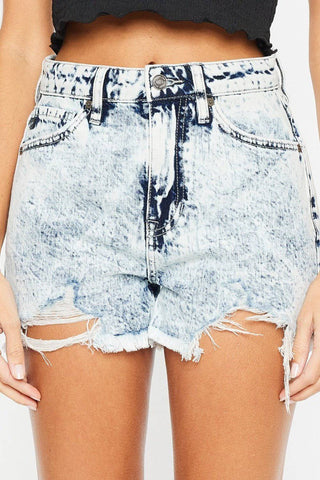 Kancan Full Size Distressed High Waist Denim Shorts - 1985 the VAULT Boutique