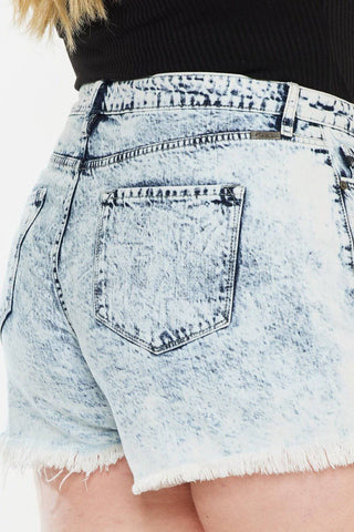 Kancan Full Size Distressed High Waist Denim Shorts - 1985 the VAULT Boutique