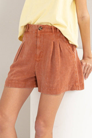 HYFVE High Waist Pleated Linen Shorts - 1985 the VAULT Boutique