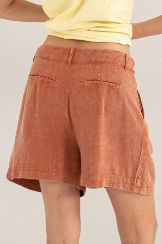 HYFVE High Waist Pleated Linen Shorts - 1985 the VAULT Boutique