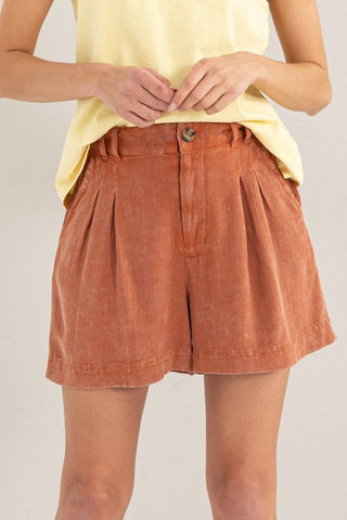 HYFVE High Waist Pleated Linen Shorts - 1985 the VAULT Boutique