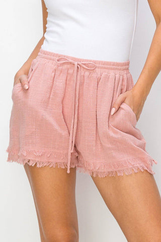 HYFVE Drawstring Cotton Gauze Frayed Shorts - 1985 the VAULT Boutique