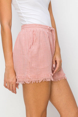 HYFVE Drawstring Cotton Gauze Frayed Shorts - 1985 the VAULT Boutique