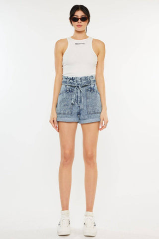 Kancan Ultra High Rise Paperbag Denim Shorts - 1985 the VAULT Boutique