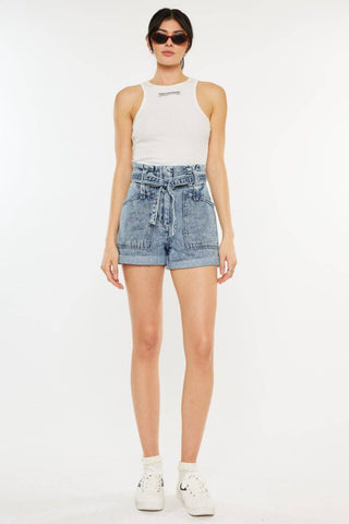 Kancan Ultra High Rise Paperbag Denim Shorts - 1985 the VAULT Boutique