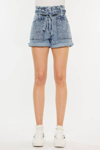 Kancan Ultra High Rise Paperbag Denim Shorts - 1985 the VAULT Boutique