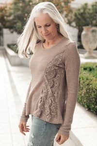 Side Of Art Top In Taupe - Happily Ever Atchison Shop Co.