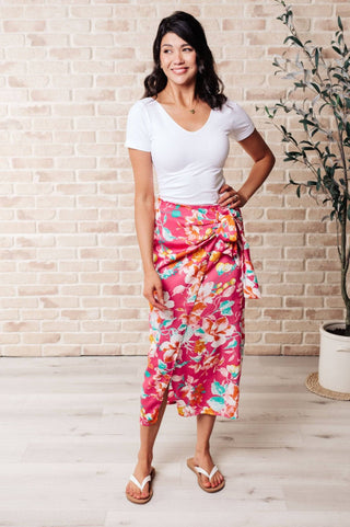 Take Me Outside Wrap Around Skirt in Magenta - 1985 the VAULT Boutique