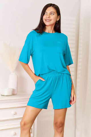 Basic Bae Full Size Soft Rayon Half Sleeve Top and Shorts Set - 1985 the VAULT Boutique