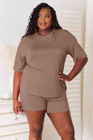 Basic Bae Full Size Soft Rayon Half Sleeve Top and Shorts Set - 1985 the VAULT Boutique