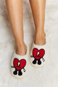 Melody Love Heart Print Plush Slippers - 1985 the VAULT Boutique