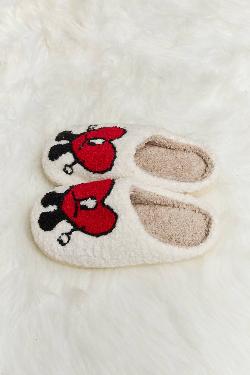 Melody Love Heart Print Plush Slippers - 1985 the VAULT Boutique