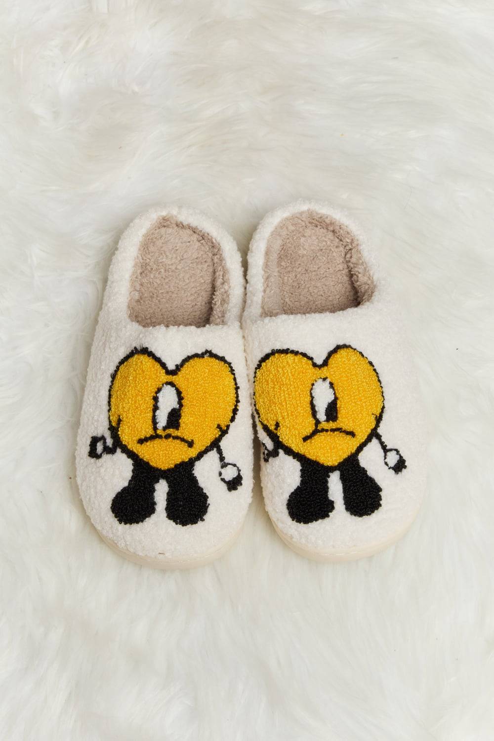 Melody Love Heart Print Plush Slippers - 1985 the VAULT Boutique