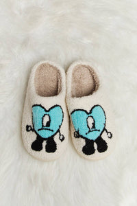 Melody Love Heart Print Plush Slippers - 1985 the VAULT Boutique