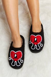 Melody Love Heart Print Plush Slippers - 1985 the VAULT Boutique