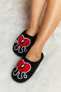 Melody Love Heart Print Plush Slippers - 1985 the VAULT Boutique