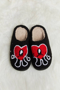 Melody Love Heart Print Plush Slippers - 1985 the VAULT Boutique