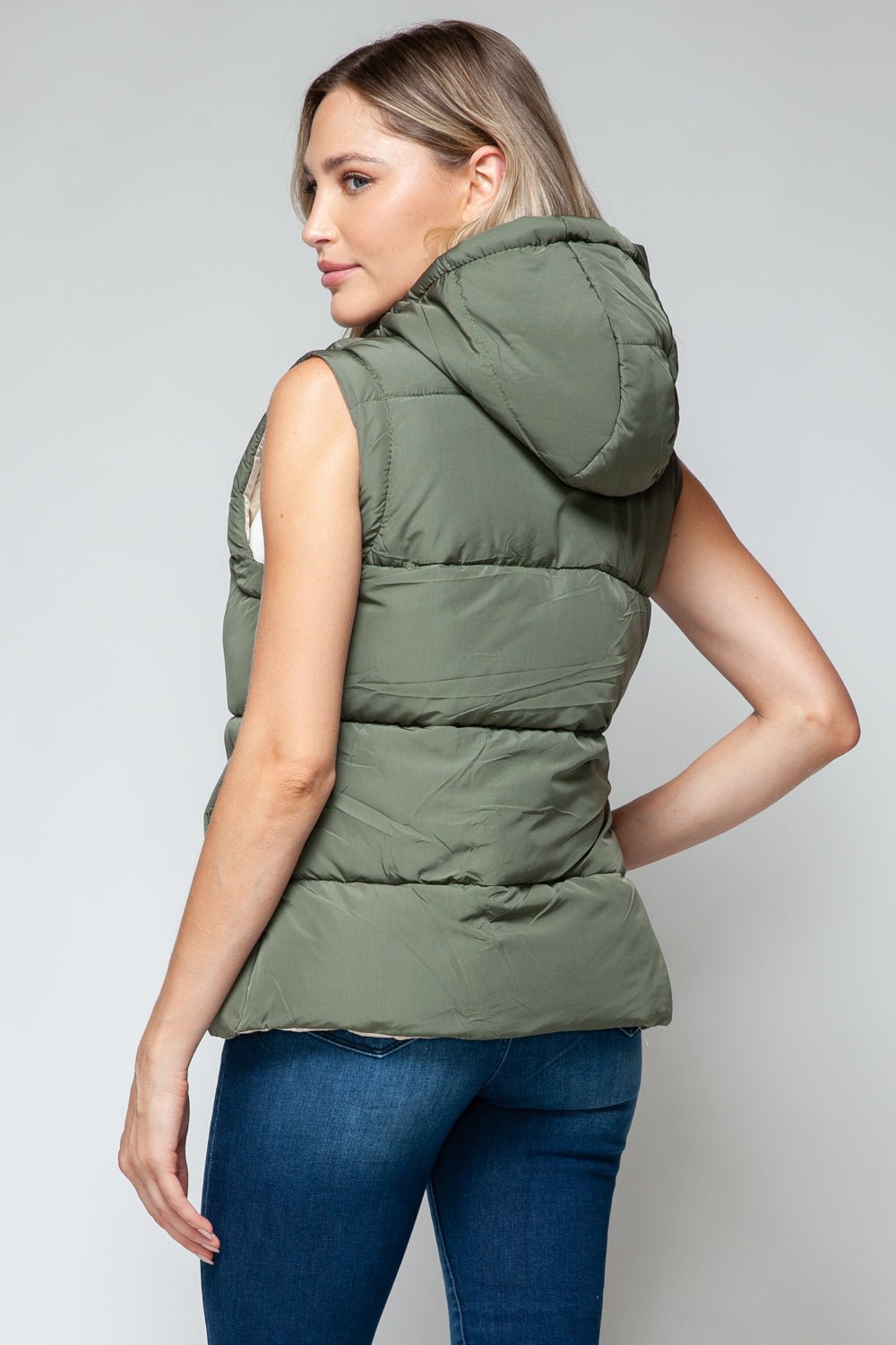 Snobbish Snap and Zip Closure Hooded Vest - Happily Ever Atchison Shop Co.