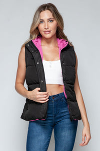 Snobbish Snap and Zip Closure Hooded Vest - Happily Ever Atchison Shop Co.