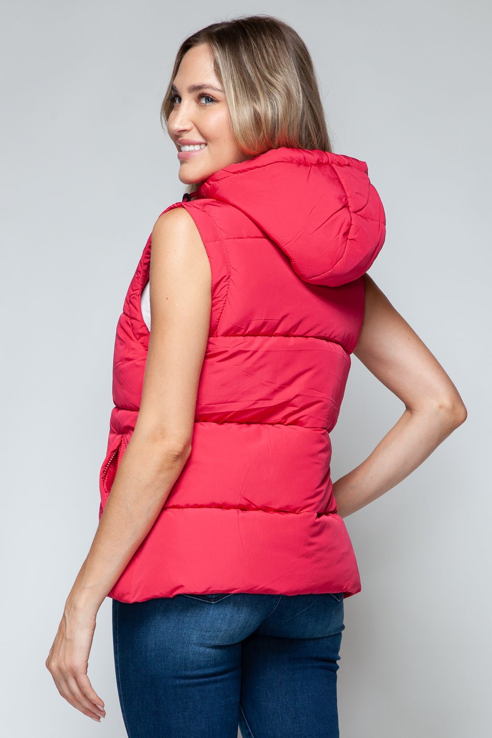 Snobbish Snap and Zip Closure Hooded Vest - Happily Ever Atchison Shop Co.