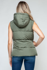 Snobbish Snap and Zip Closure Hooded Vest - Happily Ever Atchison Shop Co.