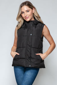 Snobbish Snap and Zip Closure Hooded Vest - Happily Ever Atchison Shop Co.