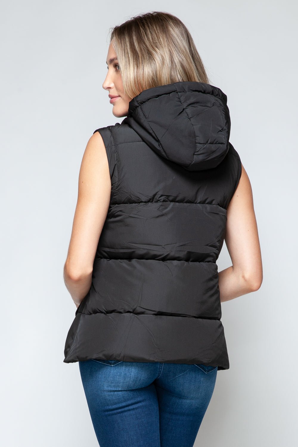 Snobbish Snap and Zip Closure Hooded Vest - Happily Ever Atchison Shop Co.