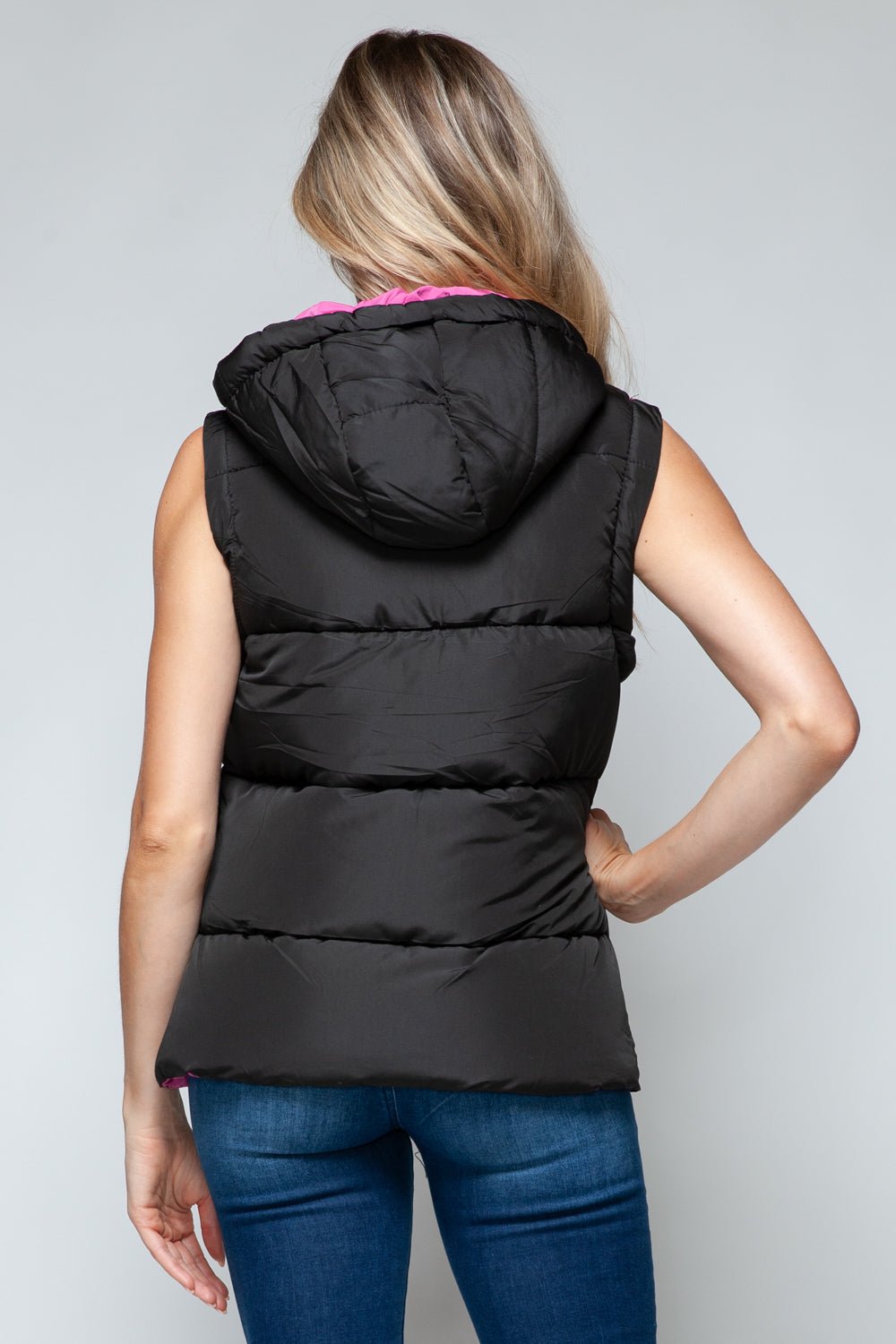 Snobbish Snap and Zip Closure Hooded Vest - Happily Ever Atchison Shop Co.