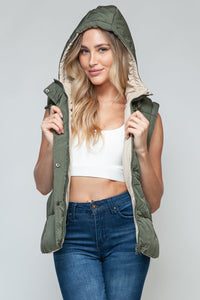 Snobbish Snap and Zip Closure Hooded Vest - Happily Ever Atchison Shop Co.