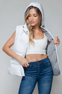 Snobbish Snap and Zip Closure Hooded Vest - Happily Ever Atchison Shop Co.