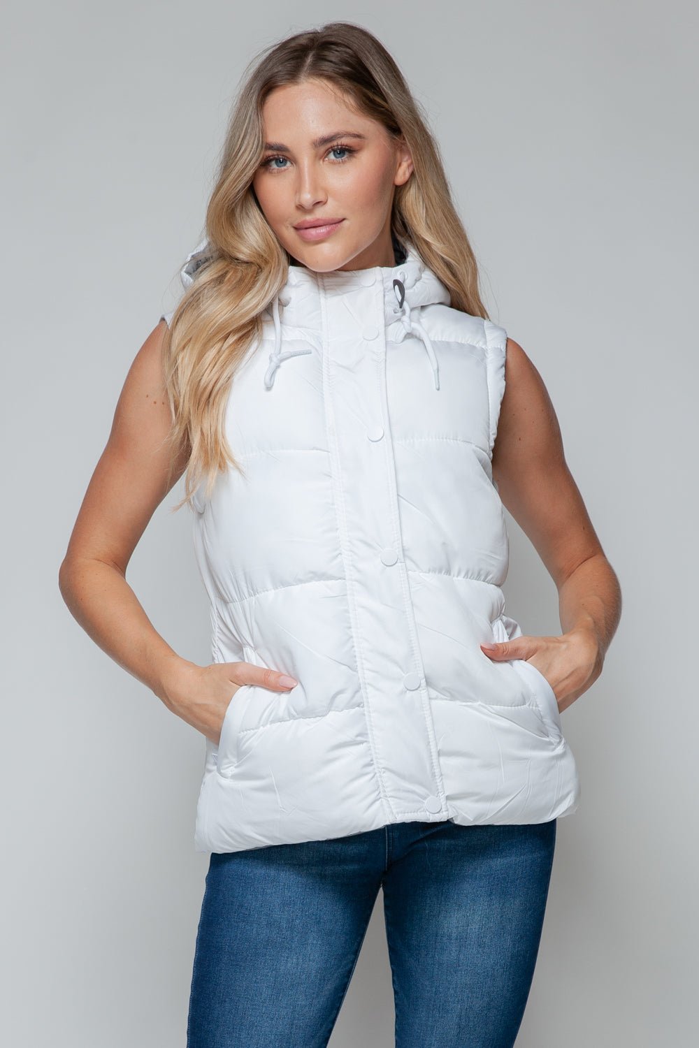 Snobbish Snap and Zip Closure Hooded Vest - Happily Ever Atchison Shop Co.